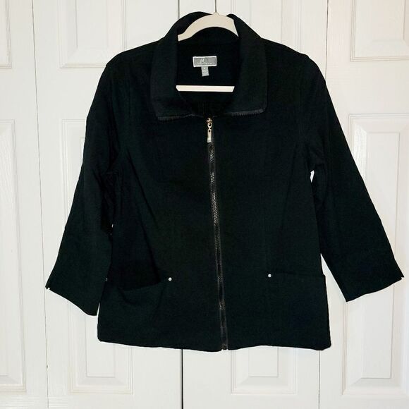 JM COLLECTION BLACK JACKET  ^ - Picture 1 of 5
